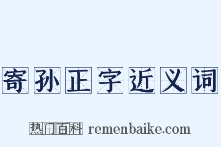 寄孙正字近义词是什么意思的图片